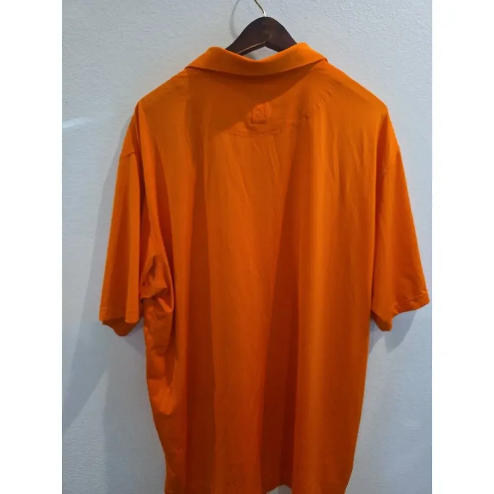 FootJoy Mens Orange Performance Golf Polo Shirt Short Sleeve‎ Size 2XL FJ Logo